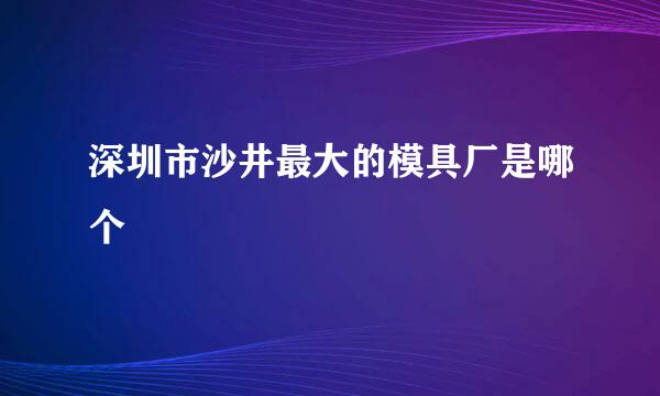 深圳市沙井最大的模具厂是哪个