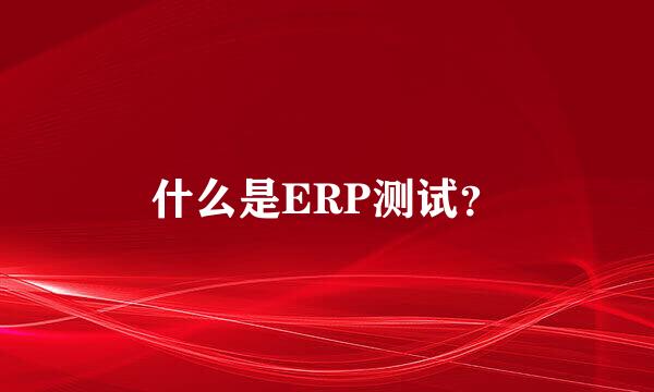 什么是ERP测试？