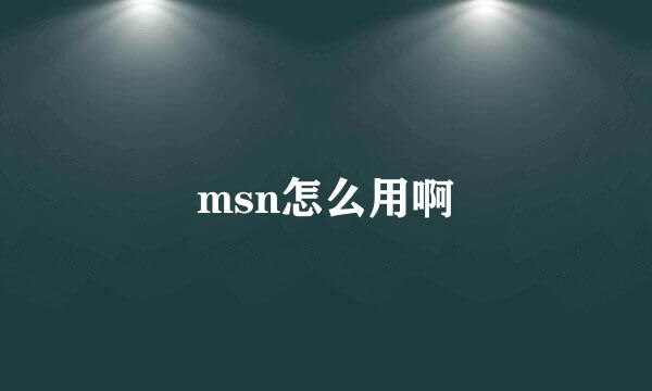 msn怎么用啊