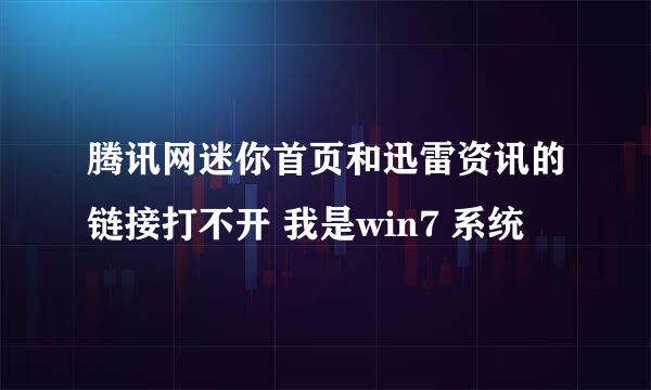 腾讯网迷你首页和迅雷资讯的链接打不开 我是win7 系统