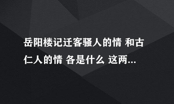 岳阳楼记迁客骚人的情 和古仁人的情 各是什么 这两种情的目的是?