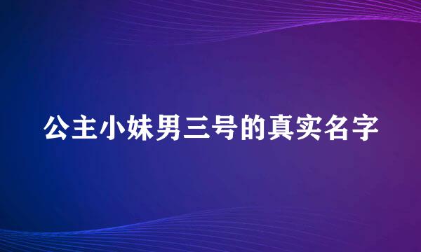 公主小妹男三号的真实名字