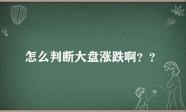 怎么判断大盘涨跌啊？？