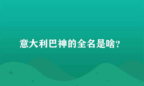 意大利巴神的全名是啥？