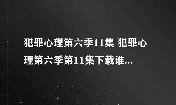 犯罪心理第六季11集 犯罪心理第六季第11集下载谁有地址？