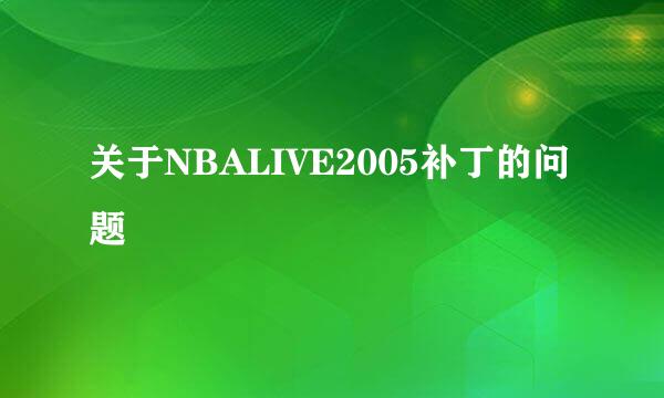 关于NBALIVE2005补丁的问题