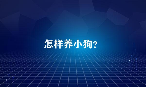 怎样养小狗？