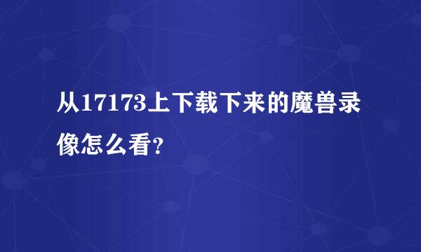 从17173上下载下来的魔兽录像怎么看？