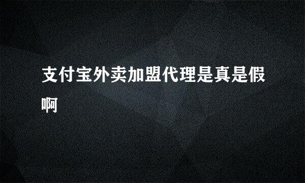 支付宝外卖加盟代理是真是假啊