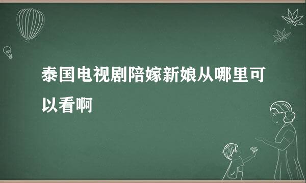 泰国电视剧陪嫁新娘从哪里可以看啊