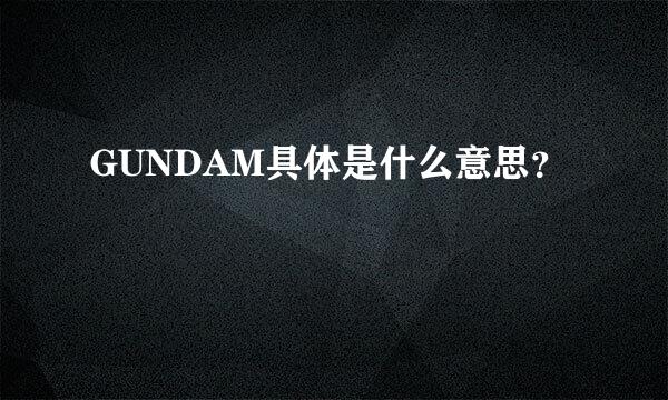 GUNDAM具体是什么意思？