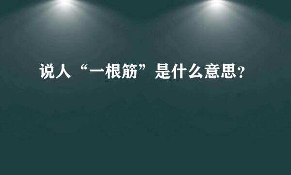 说人“一根筋”是什么意思？