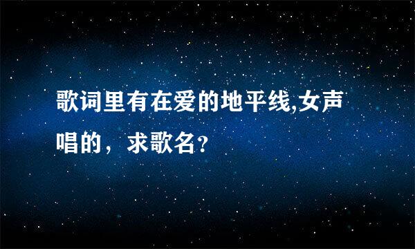 歌词里有在爱的地平线,女声唱的，求歌名？