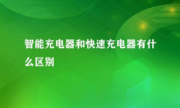 智能充电器和快速充电器有什么区别