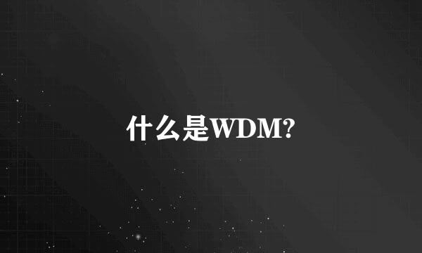 什么是WDM?