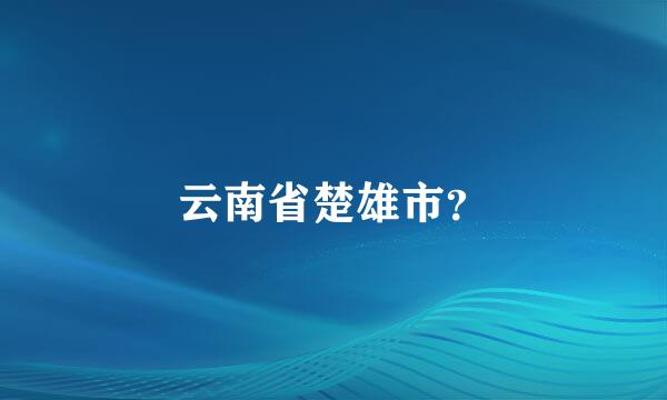 云南省楚雄市？