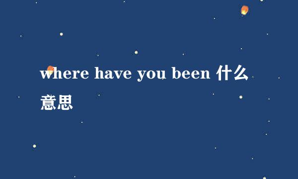 where have you been 什么意思