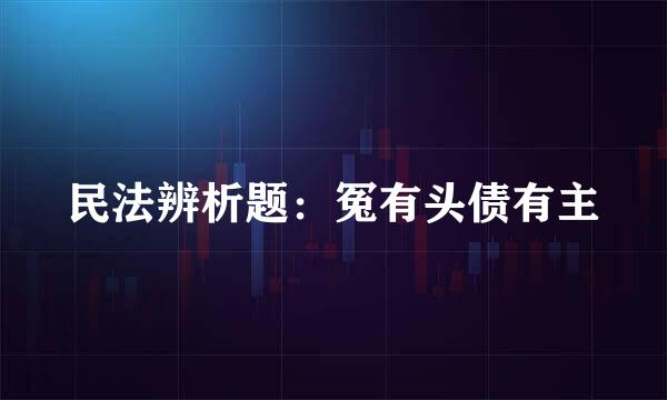 民法辨析题：冤有头债有主