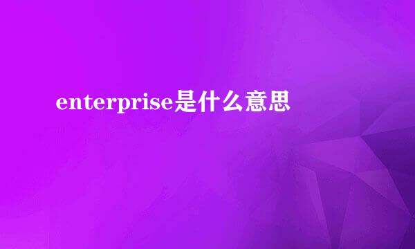 enterprise是什么意思