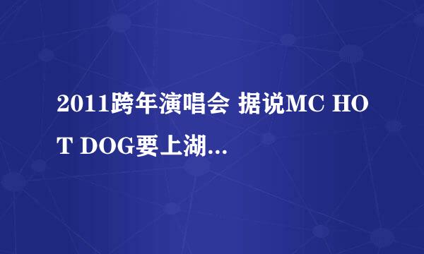 2011跨年演唱会 据说MC HOT DOG要上湖南 真的假的啊