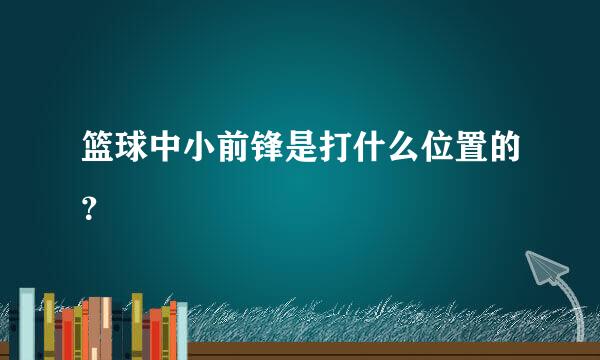 篮球中小前锋是打什么位置的？