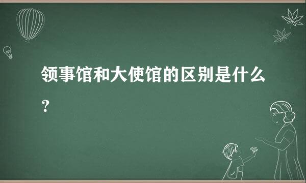 领事馆和大使馆的区别是什么？