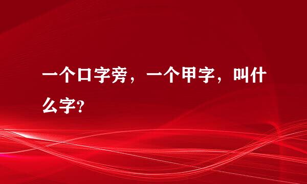 一个口字旁，一个甲字，叫什么字？