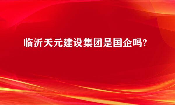 临沂天元建设集团是国企吗?