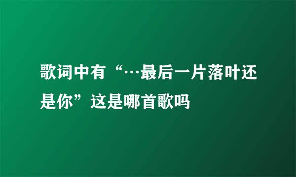 歌词中有“…最后一片落叶还是你”这是哪首歌吗