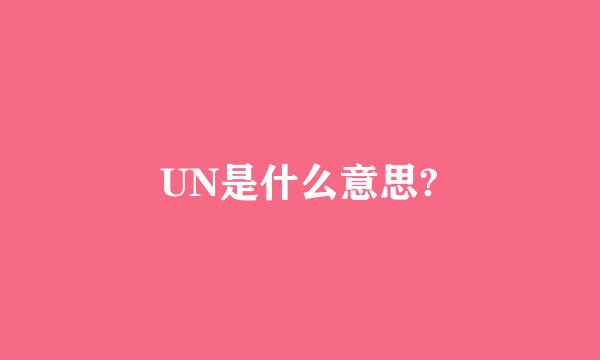 UN是什么意思?