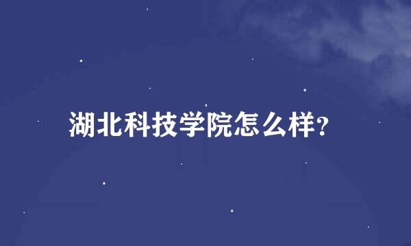 湖北科技学院怎么样？