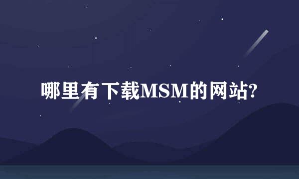 哪里有下载MSM的网站?