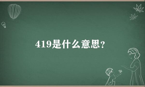 419是什么意思？