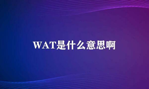 WAT是什么意思啊