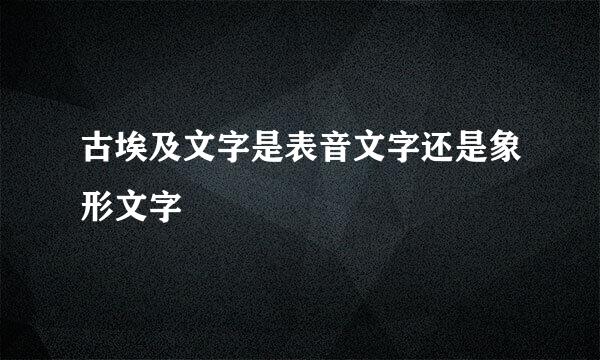 古埃及文字是表音文字还是象形文字