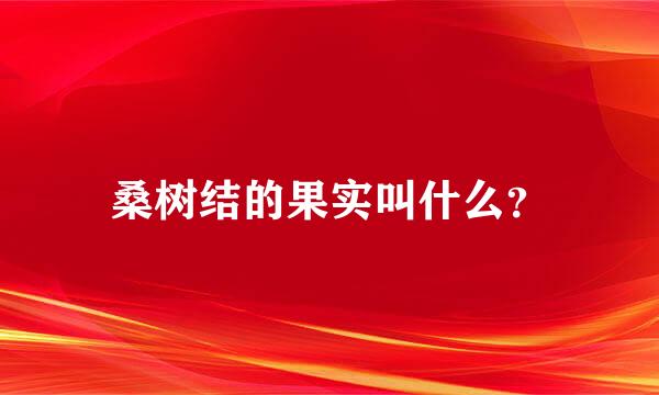 桑树结的果实叫什么？