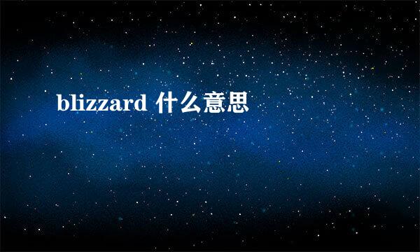 blizzard 什么意思