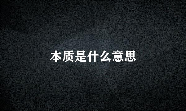 本质是什么意思