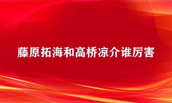 藤原拓海和高桥凉介谁厉害