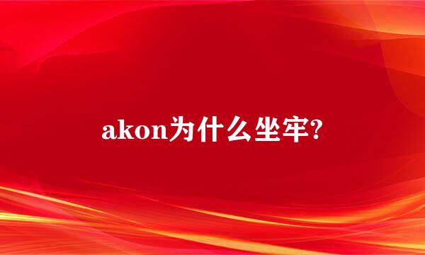 akon为什么坐牢?