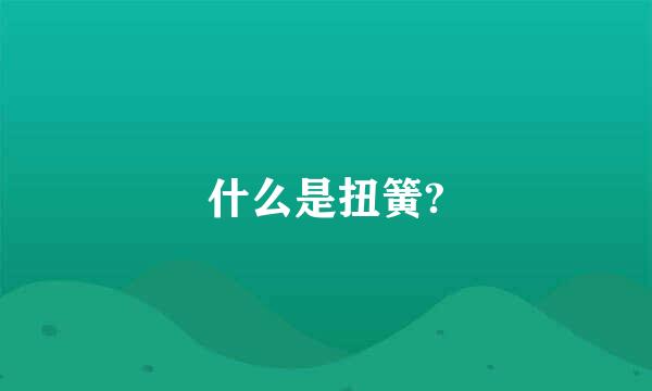 什么是扭簧?