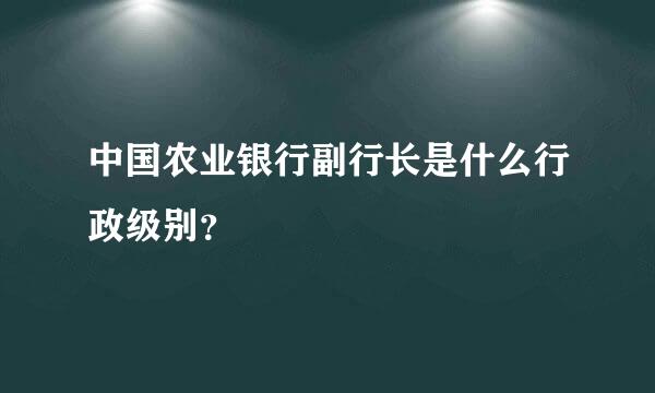 中国农业银行副行长是什么行政级别？