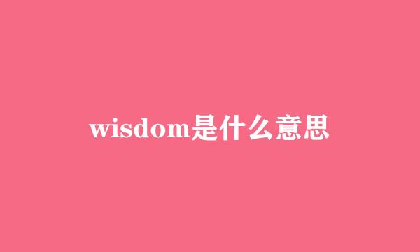 wisdom是什么意思