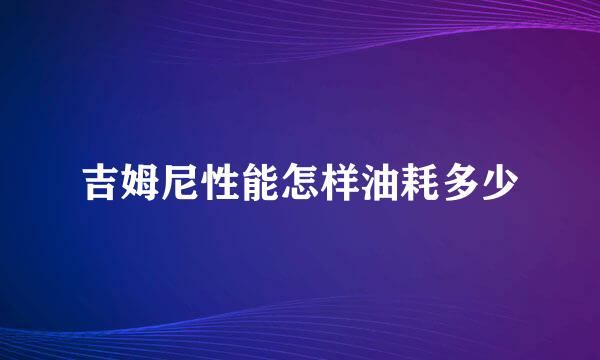 吉姆尼性能怎样油耗多少