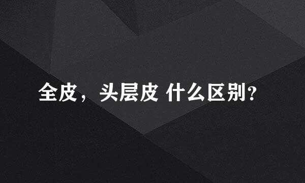 全皮，头层皮 什么区别？