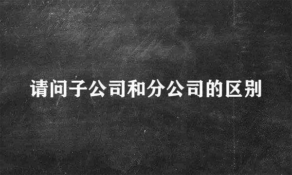 请问子公司和分公司的区别