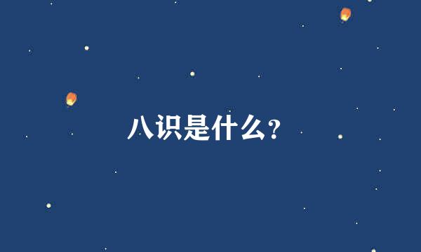 八识是什么？