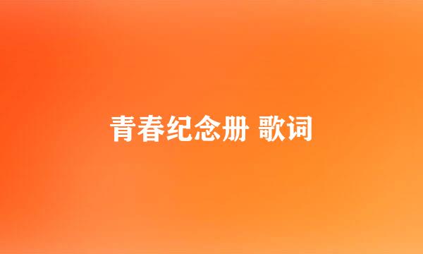 青春纪念册 歌词