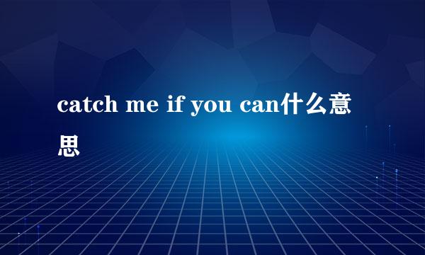 catch me if you can什么意思