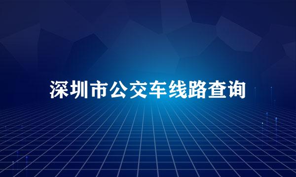 深圳市公交车线路查询